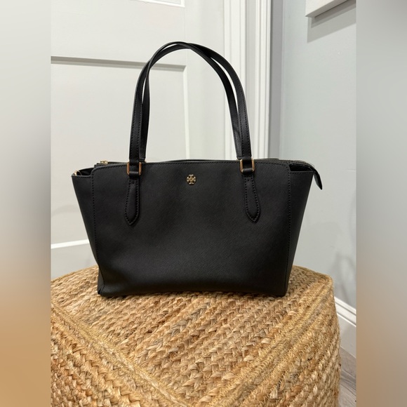 Tory Burch Emerson Top Zip Tote Black Crossbody Bag - Picture 15 of 15